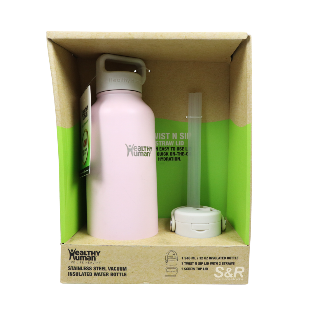 Healthy Human 32oz Stainless Steel Vacuum Insulated Water Bottle Human Insulated Water Bottle Latte 40oz